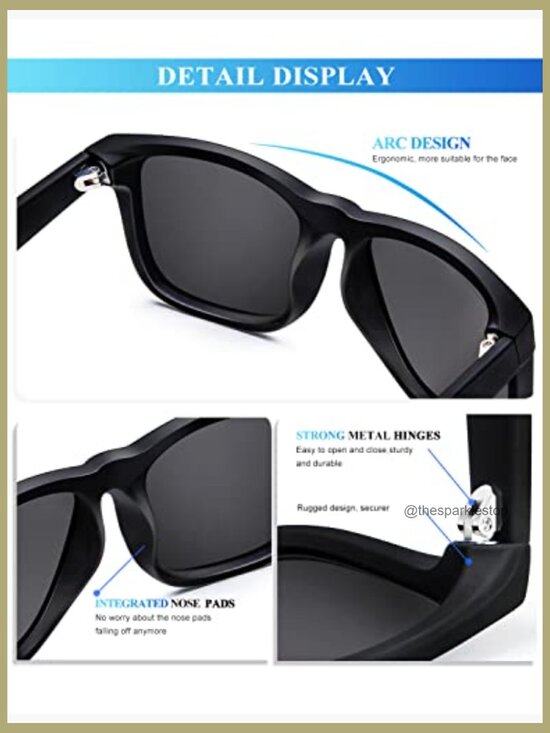 Polarized Sunglasses with Matte Black Frame UV Protection 3 Pack main image 4